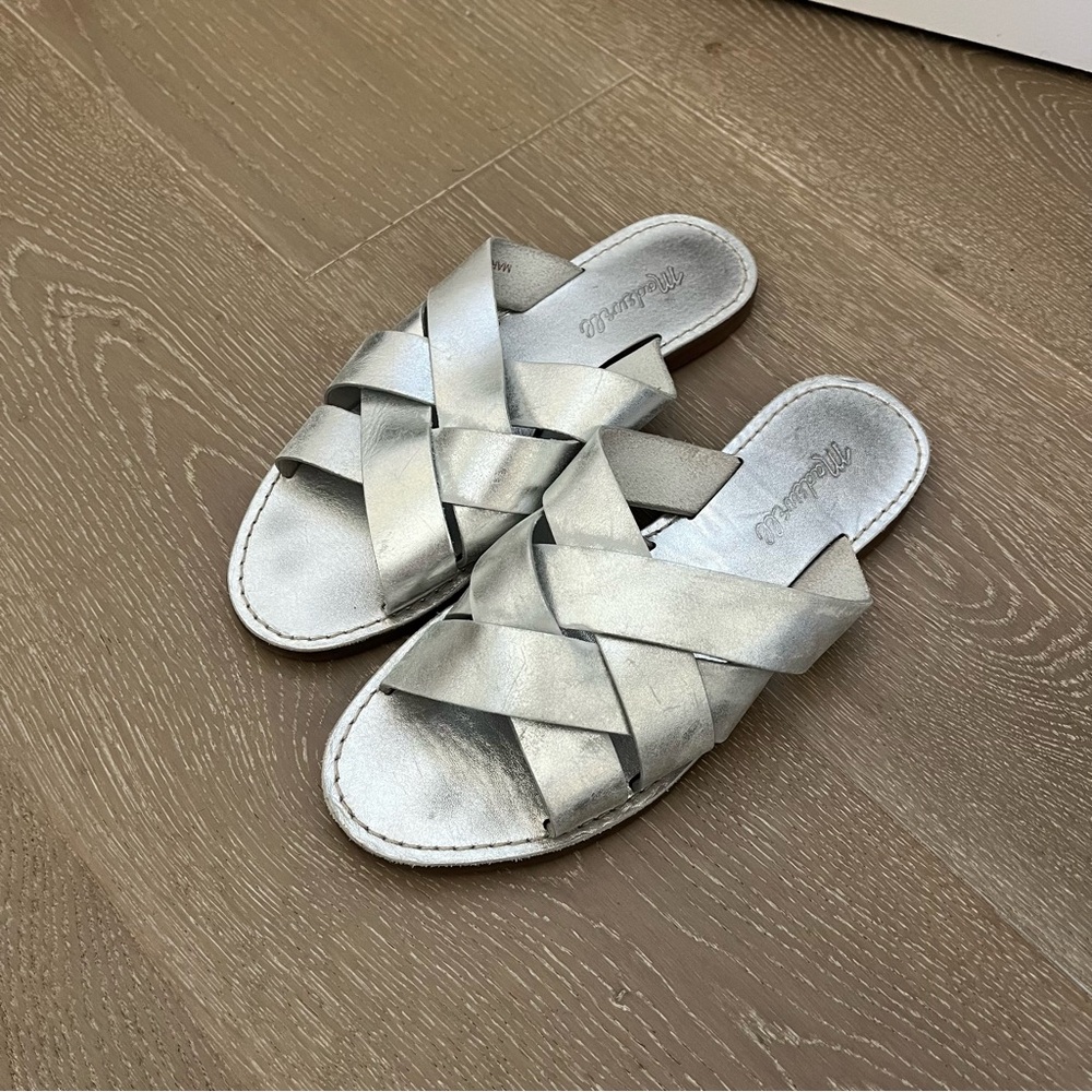 Madewell Silver Leather Sandals 7